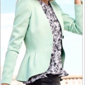 Mint peplum blazer